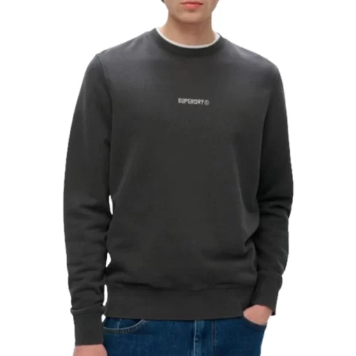 SUPERDRY SDSW MICRO LOGO CREW ΦΟΥΤΕΡ M2014007A-AFB-WASHED BLACK - Image 2