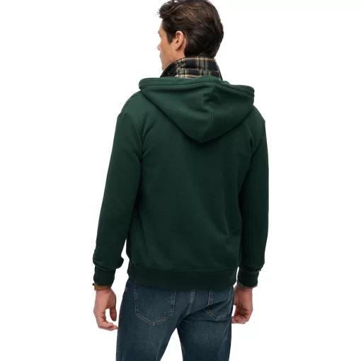 SUPERDRY OVIN ESSENTIAL LOGO ZIP HOODIE HB ΦΟΥΤΕΡ ΖΑΚΕΤΑ M2014128A-H7E-ENAMEL GREEN/ORANGE - Image 2
