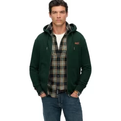 SUPERDRY OVIN ESSENTIAL LOGO ZIP HOODIE HB ΦΟΥΤΕΡ ΖΑΚΕΤΑ M2014128A-H7E-ENAMEL GREEN/ORANGE