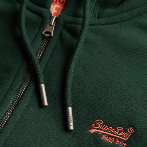SUPERDRY OVIN ESSENTIAL LOGO ZIP HOODIE HB ΦΟΥΤΕΡ ΖΑΚΕΤΑ M2014128A-H7E-ENAMEL GREEN/ORANGE - Image 3