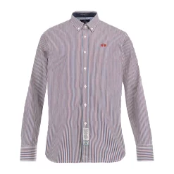 LA MARTINA ΠΟΥΚΑΜΙΣΟ Μ/Μ MBC007-PP724-S7371-OPTWHITE/NAVY/POPRED