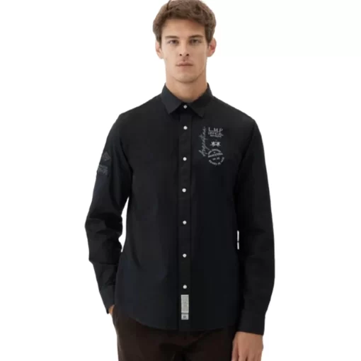 LA MARTINA ΠΟΥΚΑΜΙΣΟ Μ/Μ MBC302-TW465-09999-BLACK - Image 3