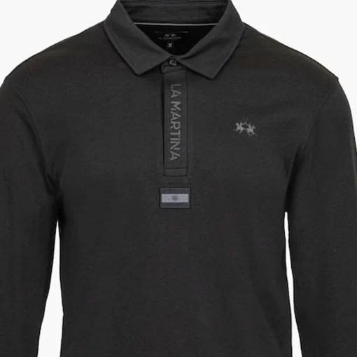 LA MARTINA POLO ΜΠΛΟΥΖΑ Μ/Μ MBP020-JS404-09999-BLACK - Image 3