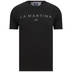 LA MARTINA T-SHIRT ΜΠΛΟΥΖΑ Κ/Μ MBR007-JS206-09999-BLACK